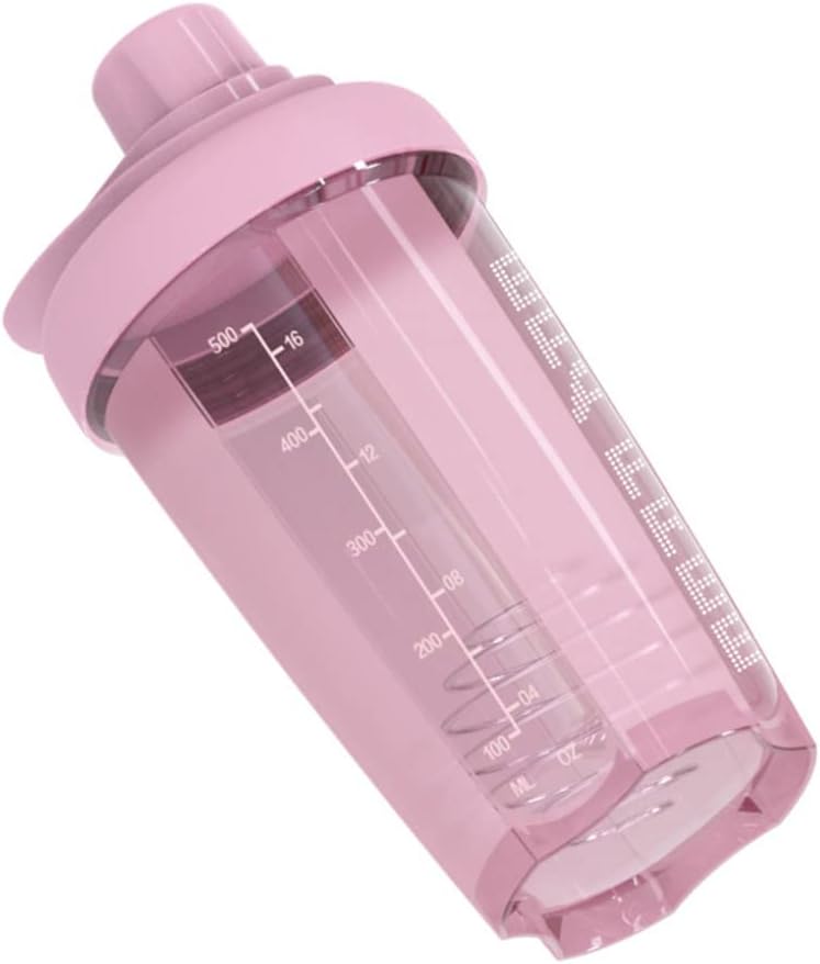 OnIUeZky 1PC Classic Protein Mixer Shaker Bottle With Twist And Lock Portable Pre Workout Protein Drink Shaker Cup For Mixes Cocktails,Smoothies And Shakes(Pink).
