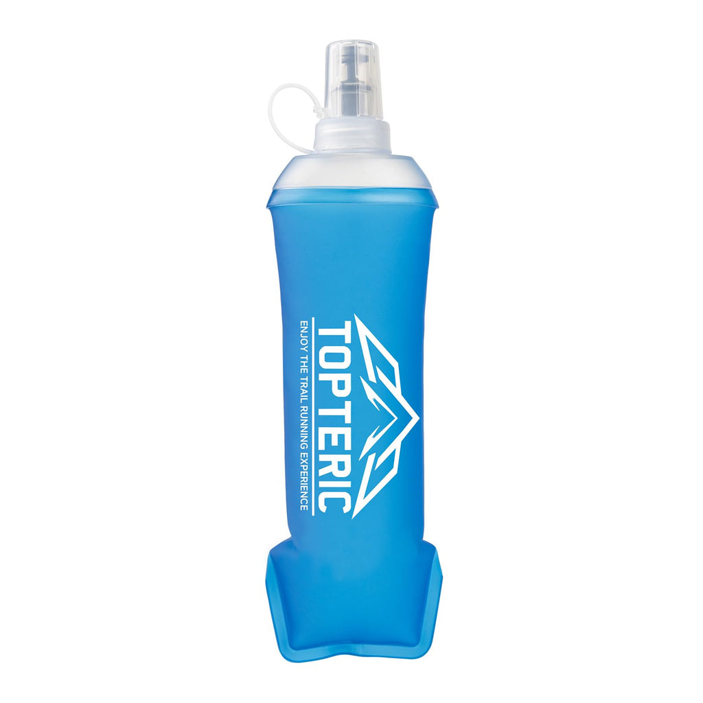 TOPTERIC Collapsible Soft Flask Water Bottle, TPU Soft Folding Flexible Water Bottles for Hydration Pack/Running Vest, BPA/PVC Free, Ideal for Running Hiking Cycling Climbing (150ml)