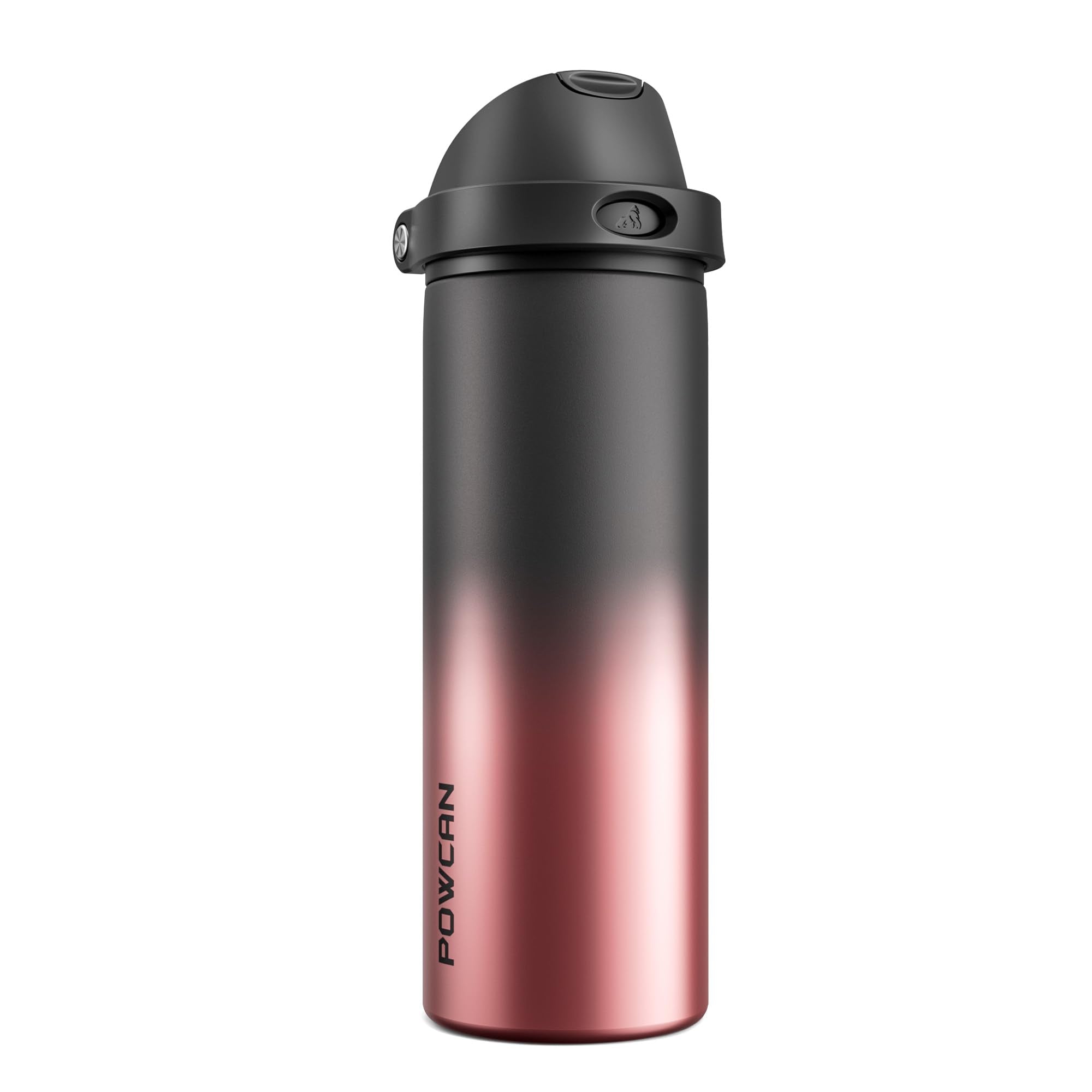 POWCAN 24 oz Insulated Water Bottle with Straw: 2-in-1 Push-Button Spout & Quick-Flip Straw, Leakproof, Cold 24Hrs, Fits Car Cup Holder, Stainless Sports Bottle for Gym, Travel Gift (Pretty in Bows)