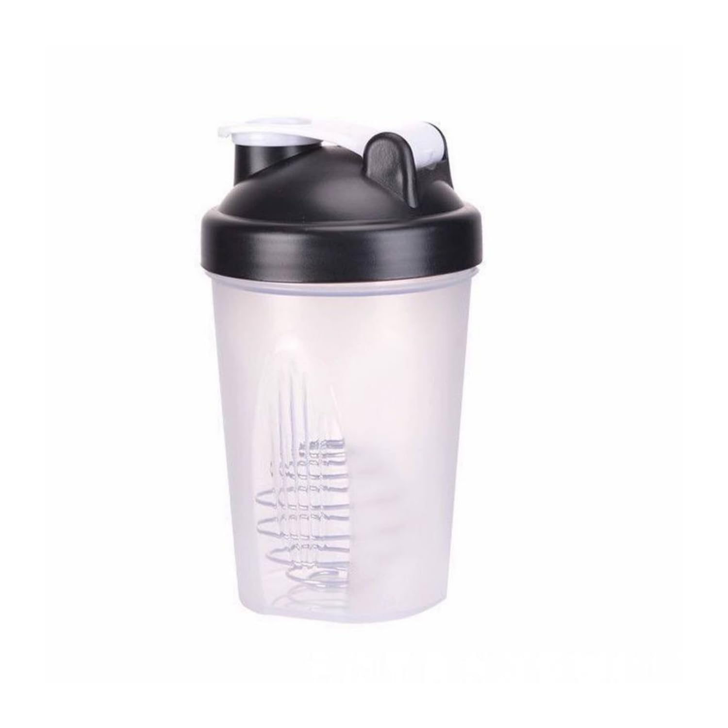 BKDRL Shaker Bottle for Protein Powder w. Classic Loop Top & BPA free,Secure Screw-On Lid, Stay Open Flip Cap,BPA Free-16oz (Whole Black-16Oz-400ML) (SKER-BTL)