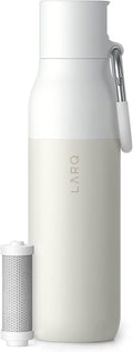 LARQ Bottle Filtered - Insulated Stainless Steel Water Bottle BPA Free with Nano Zero Technology and Long-Lasting Filters, Granite White, 17oz