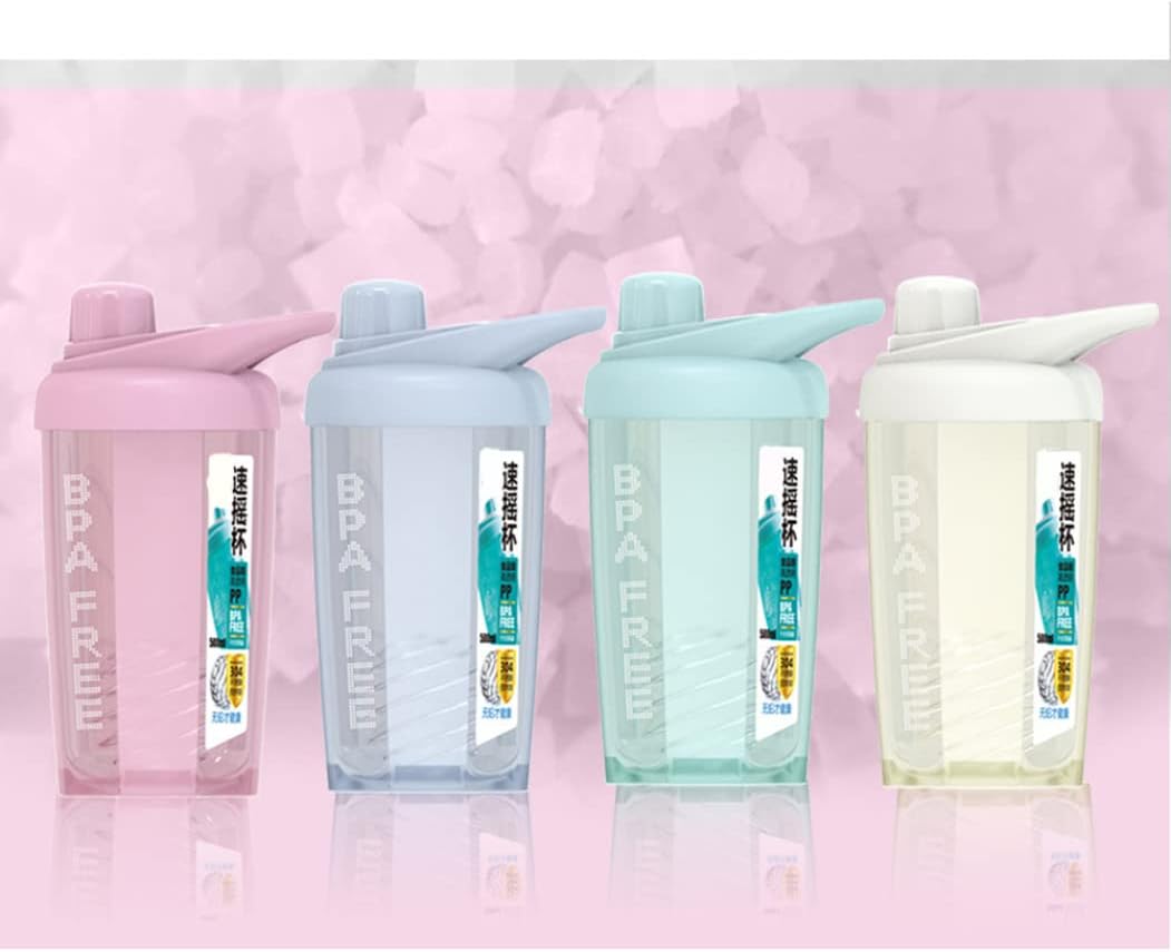 OnIUeZky 1PC Classic Protein Mixer Shaker Bottle With Twist And Lock Portable Pre Workout Protein Drink Shaker Cup For Mixes Cocktails,Smoothies And Shakes(Pink).