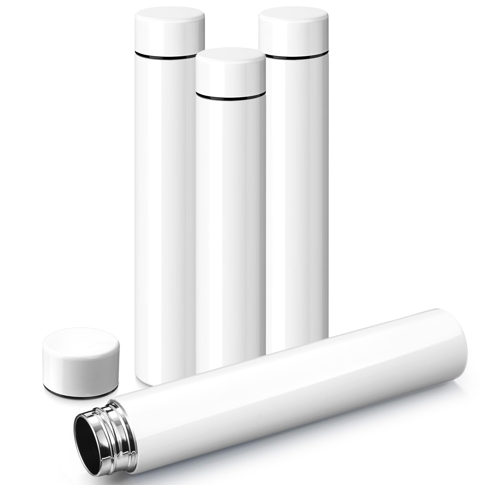 Vesici Slim Water Bottle 8.8 oz Small Stainless Steel Purse Insulated Water Bottles Camping Travel Backpack Pocket Flask for Car Cold Coffee Tea (Dark Blue,1 Pack)