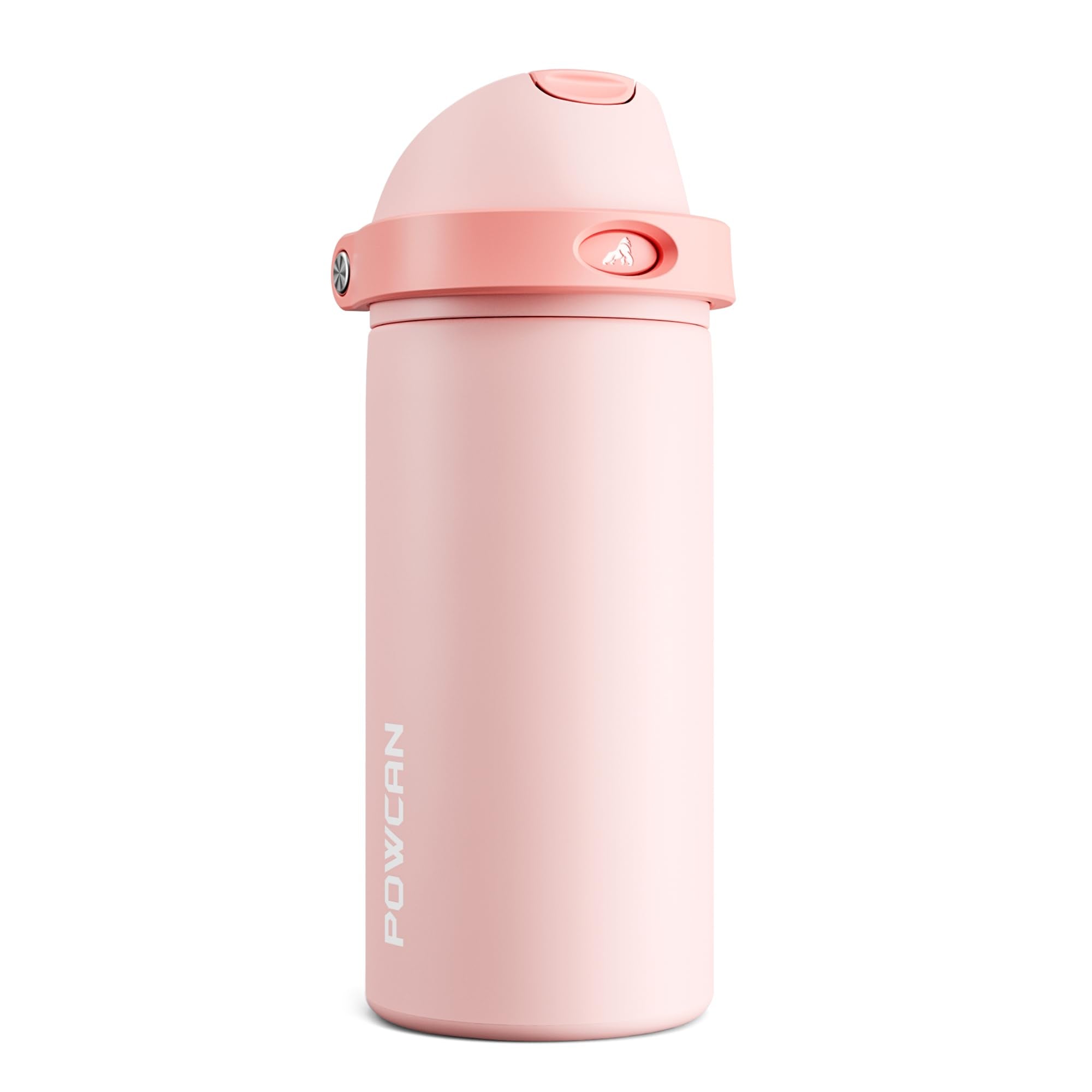 POWCAN 24 oz Insulated Water Bottle with Straw: 2-in-1 Push-Button Spout & Quick-Flip Straw, Leakproof, Cold 24Hrs, Fits Car Cup Holder, Stainless Sports Bottle for Gym, Travel Gift (Pretty in Bows)