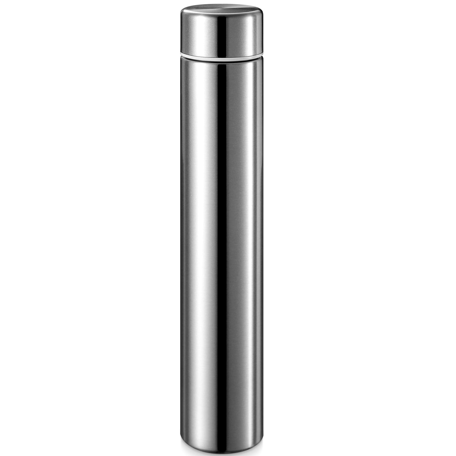 Vesici Slim Water Bottle 8.8 oz Small Stainless Steel Purse Insulated Water Bottles Camping Travel Backpack Pocket Flask for Car Cold Coffee Tea (Dark Blue,1 Pack)