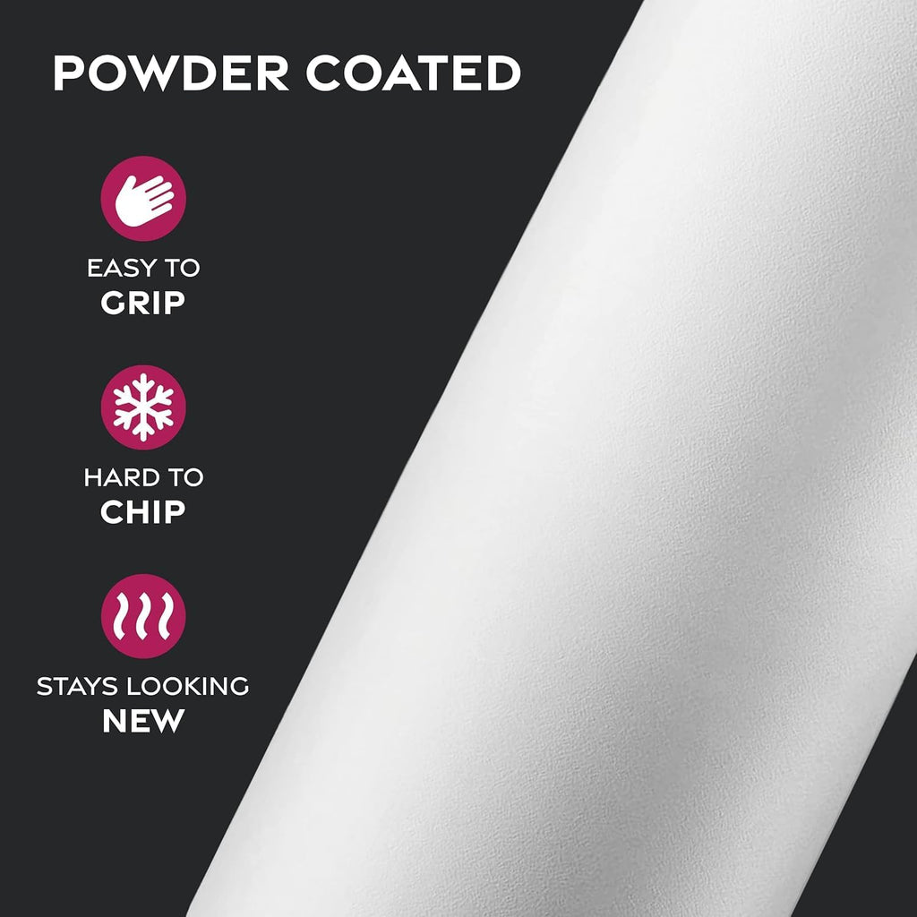 Triple-Insulated Stainless Steel Water Bottles with Straw, 25 Oz Reusable Insulated Water Bottles with 3 Lids, Metal Water Bottle for Travel, School, Sports, Gym/Men, Women & Kids (Pearly White)