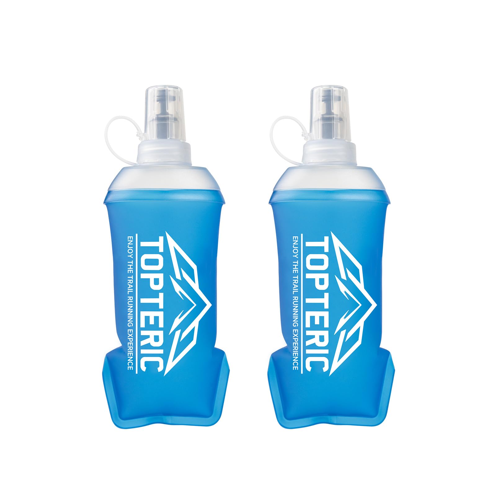 TOPTERIC Collapsible Soft Flask Water Bottle, TPU Soft Folding Flexible Water Bottles for Hydration Pack/Running Vest, BPA/PVC Free, Ideal for Running Hiking Cycling Climbing (150ml)