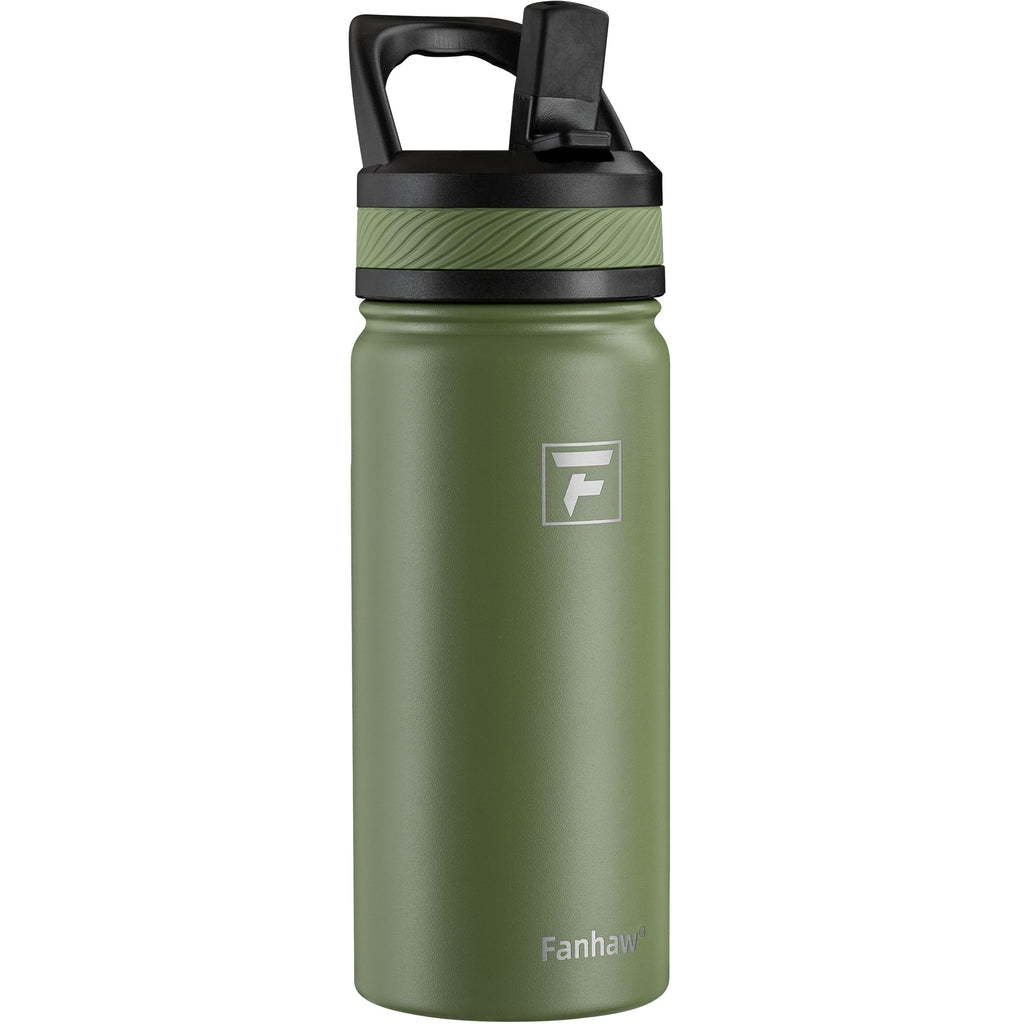 Fanhaw 18 Oz Kids Insulated Water Bottle with Straw Lid – Stainless Steel Double Wall Vacuum, Leak-Proof, BPA-Free Water Bottles for School Boys & Girls(Green Blue) | Kids, Double Wall Vacuum, Leak-Proof, BPA-Free, Water Bottles