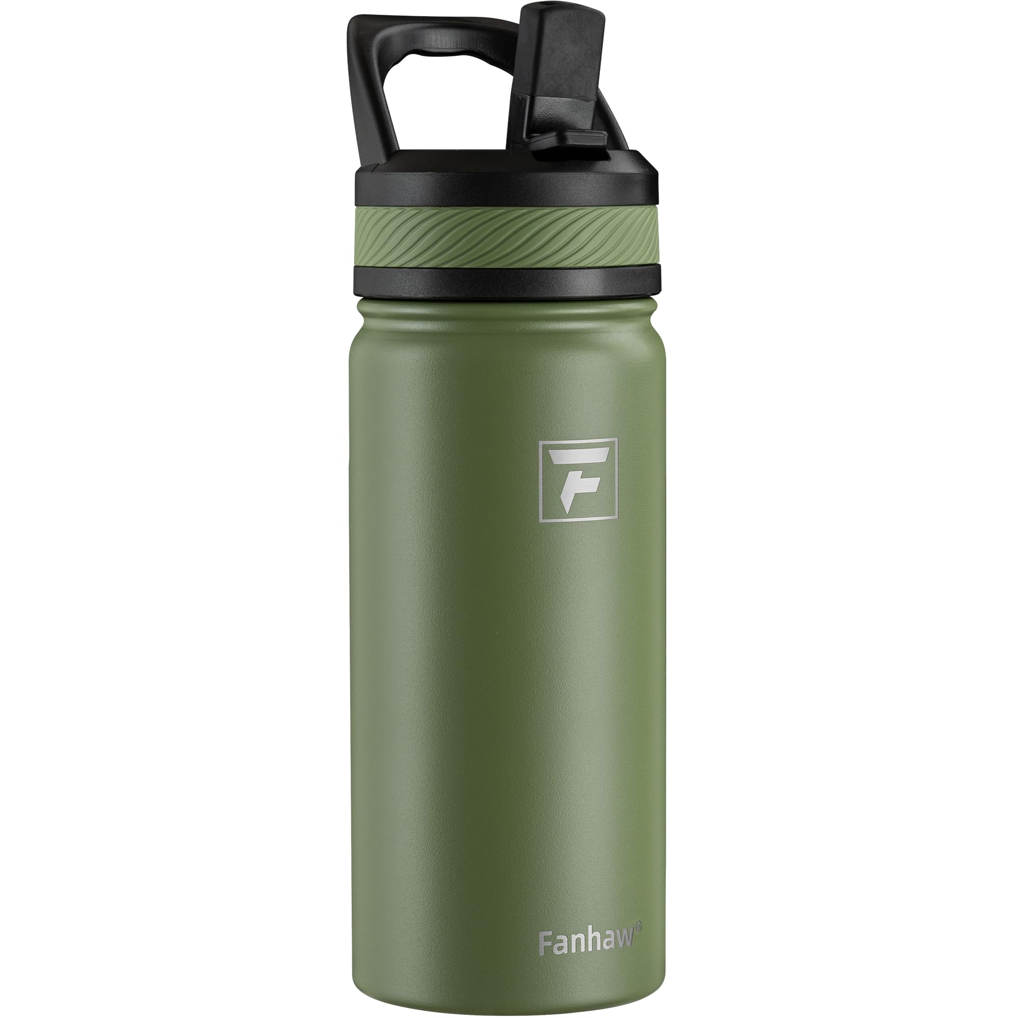 Fanhaw 18 Oz Kids Insulated Water Bottle with Straw Lid – Stainless Steel Double Wall Vacuum, Leak-Proof, BPA-Free Water Bottles for School Boys & Girls(Green Blue) | Kids, Double Wall Vacuum, Leak-Proof, BPA-Free, Water Bottles