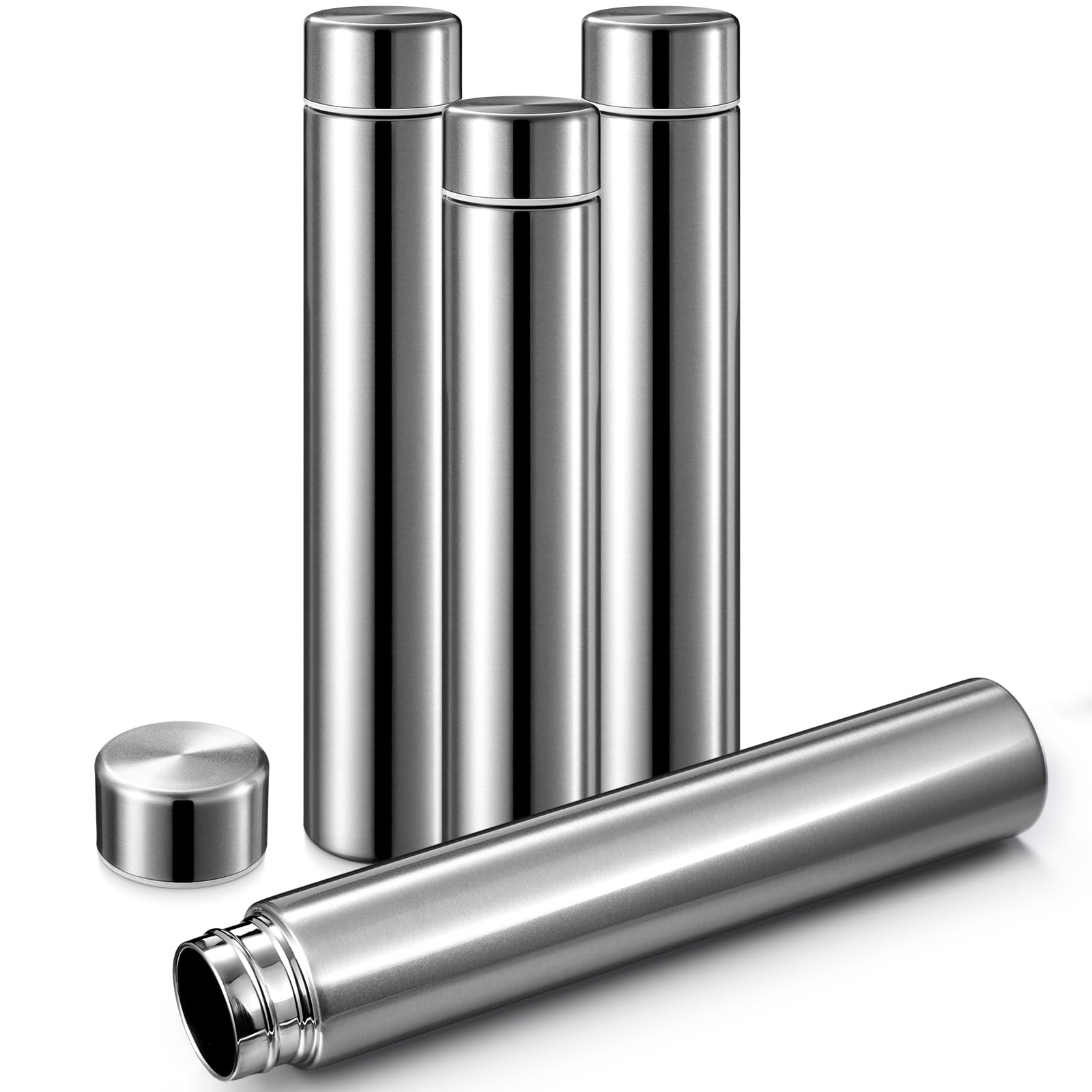 Vesici Slim Water Bottle 8.8 oz Small Stainless Steel Purse Insulated Water Bottles Camping Travel Backpack Pocket Flask for Car Cold Coffee Tea (Dark Blue,1 Pack)