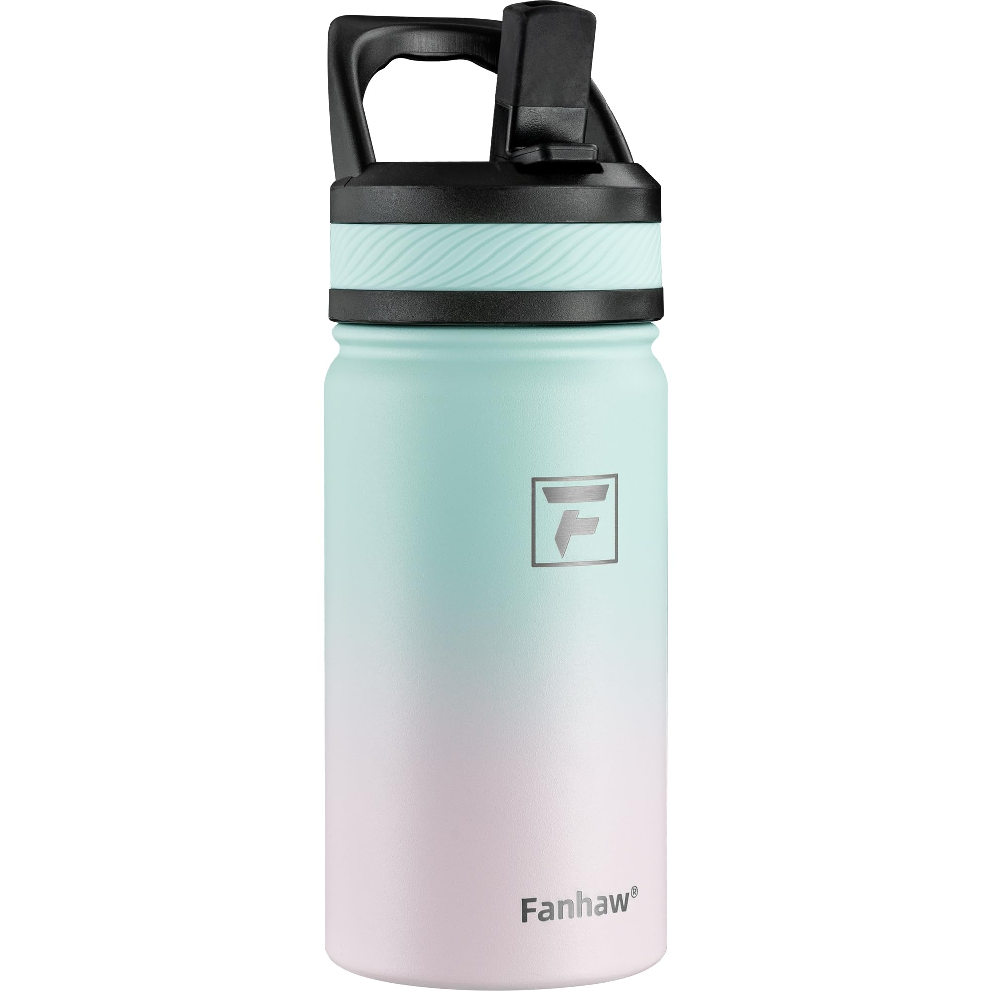 Fanhaw 18 Oz Kids Insulated Water Bottle with Straw Lid – Stainless Steel Double Wall Vacuum, Leak-Proof, BPA-Free Water Bottles for School Boys & Girls(Green Blue) | Kids, Double Wall Vacuum, Leak-Proof, BPA-Free, Water Bottles