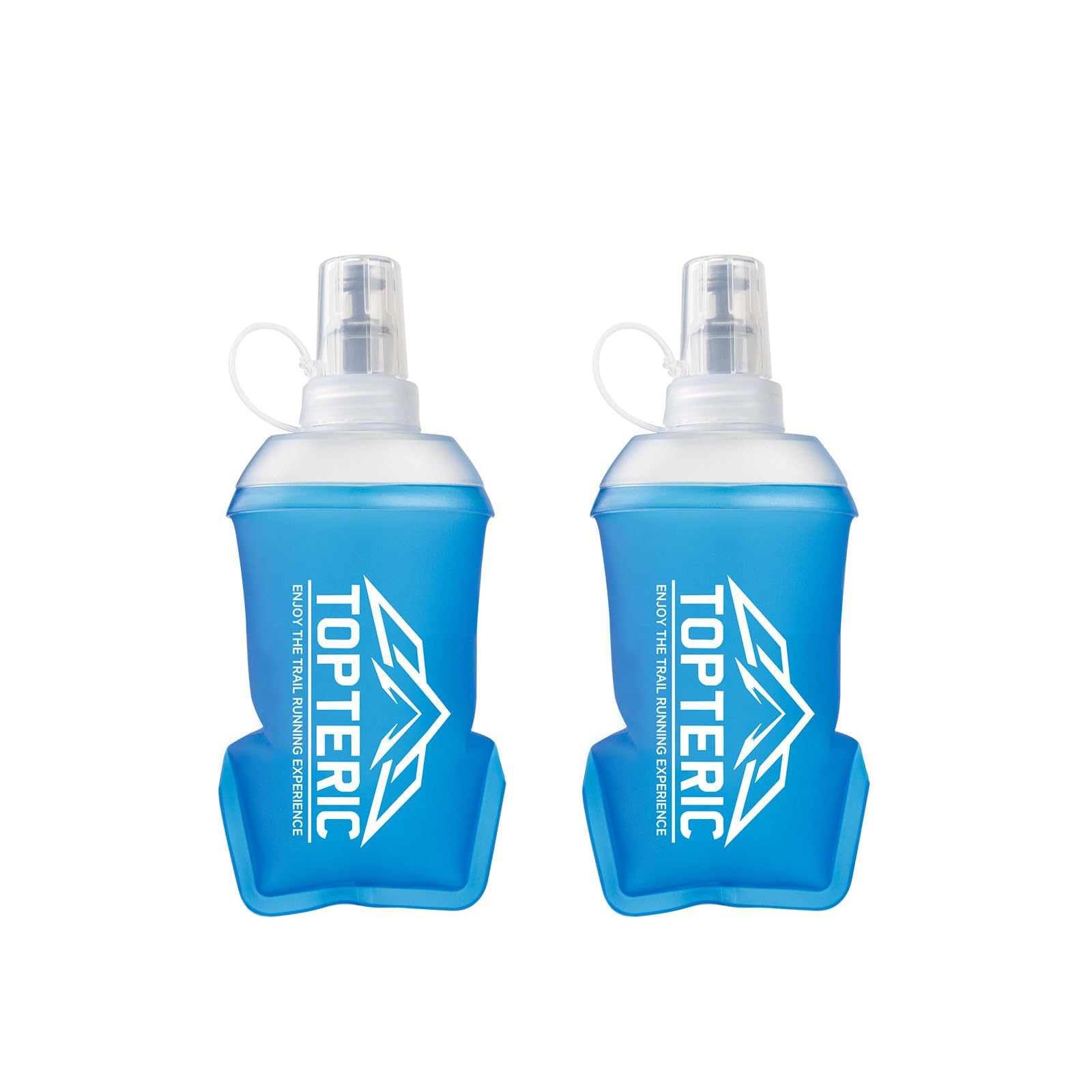 TOPTERIC Collapsible Soft Flask Water Bottle, TPU Soft Folding Flexible Water Bottles for Hydration Pack/Running Vest, BPA/PVC Free, Ideal for Running Hiking Cycling Climbing (150ml)