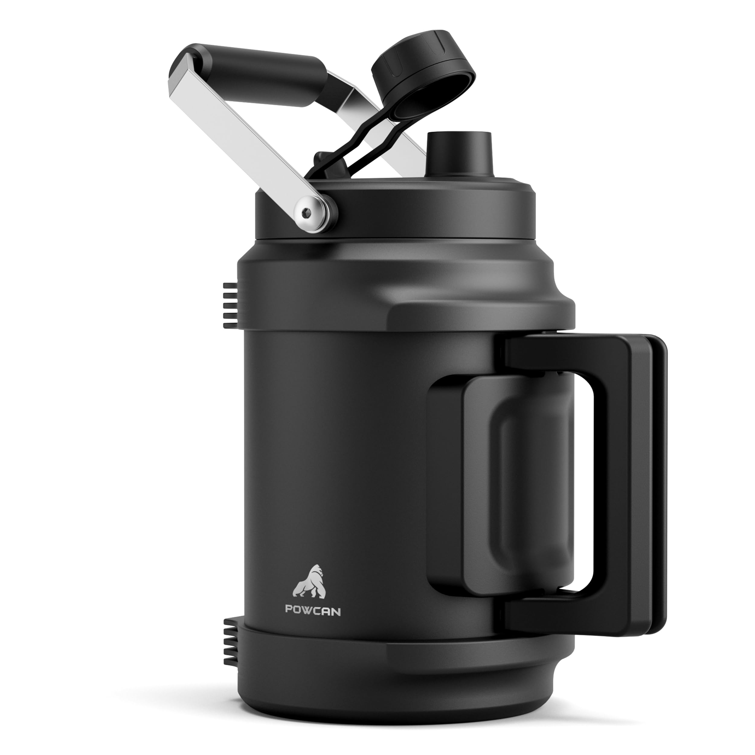 1 Gallon Insulated Water Bottle for Travel: 2-in-1 Straw Spout Lid, Dual Handle, Leakproof, Keep Cold 48H, 128oz Stainless Steel Water Jug for Gym, Biking, Road Trip, Work, Home, Picnic (Midnight)