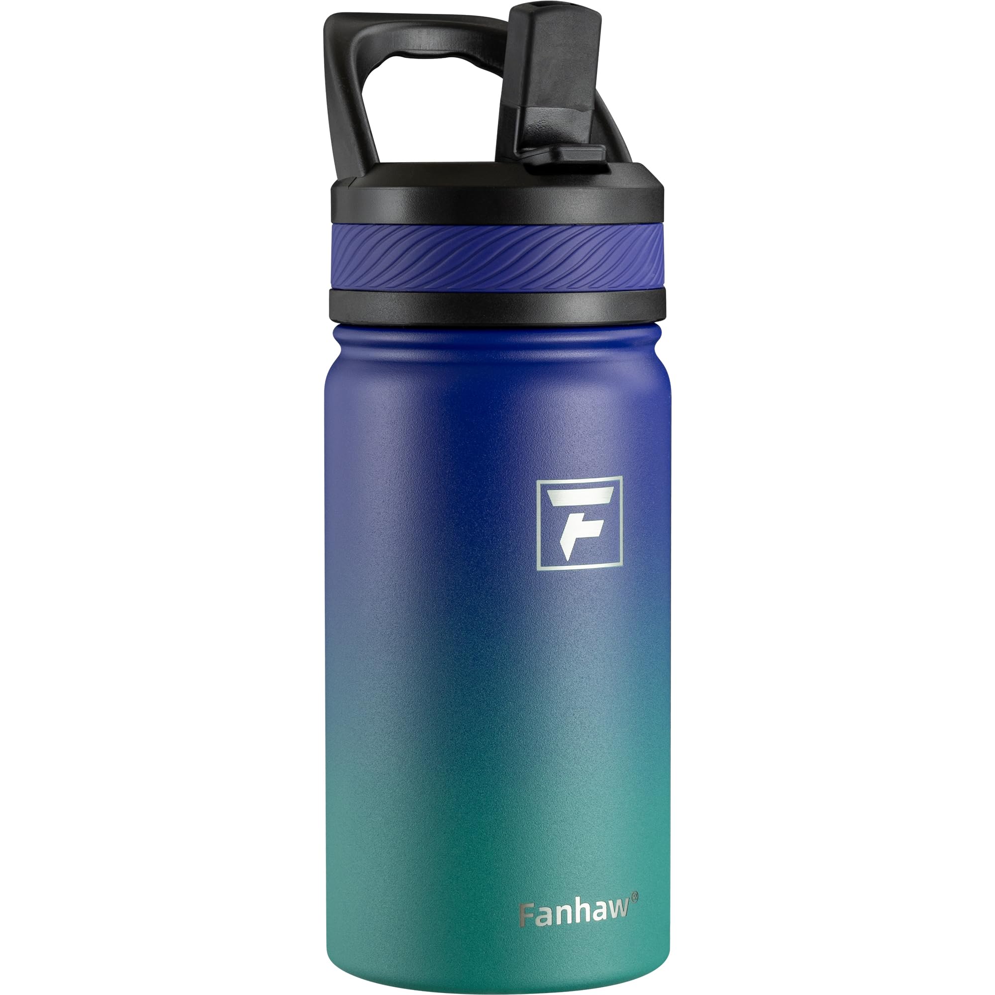 Fanhaw 18 Oz Kids Insulated Water Bottle with Straw Lid – Stainless Steel Double Wall Vacuum, Leak-Proof, BPA-Free Water Bottles for School Boys & Girls(Green Blue) | Kids, Double Wall Vacuum, Leak-Proof, BPA-Free, Water Bottles