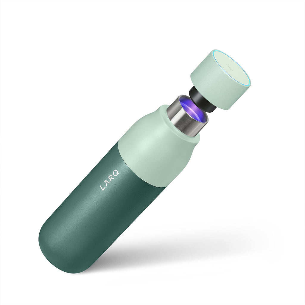 LARQ Bottle PureVis 17 oz - Self-Cleaning and Insulated Stainless Steel Water Bottle with UV Water Purifier and Award-winning Design | Reusable & Travel Friendly, Seaside Mint