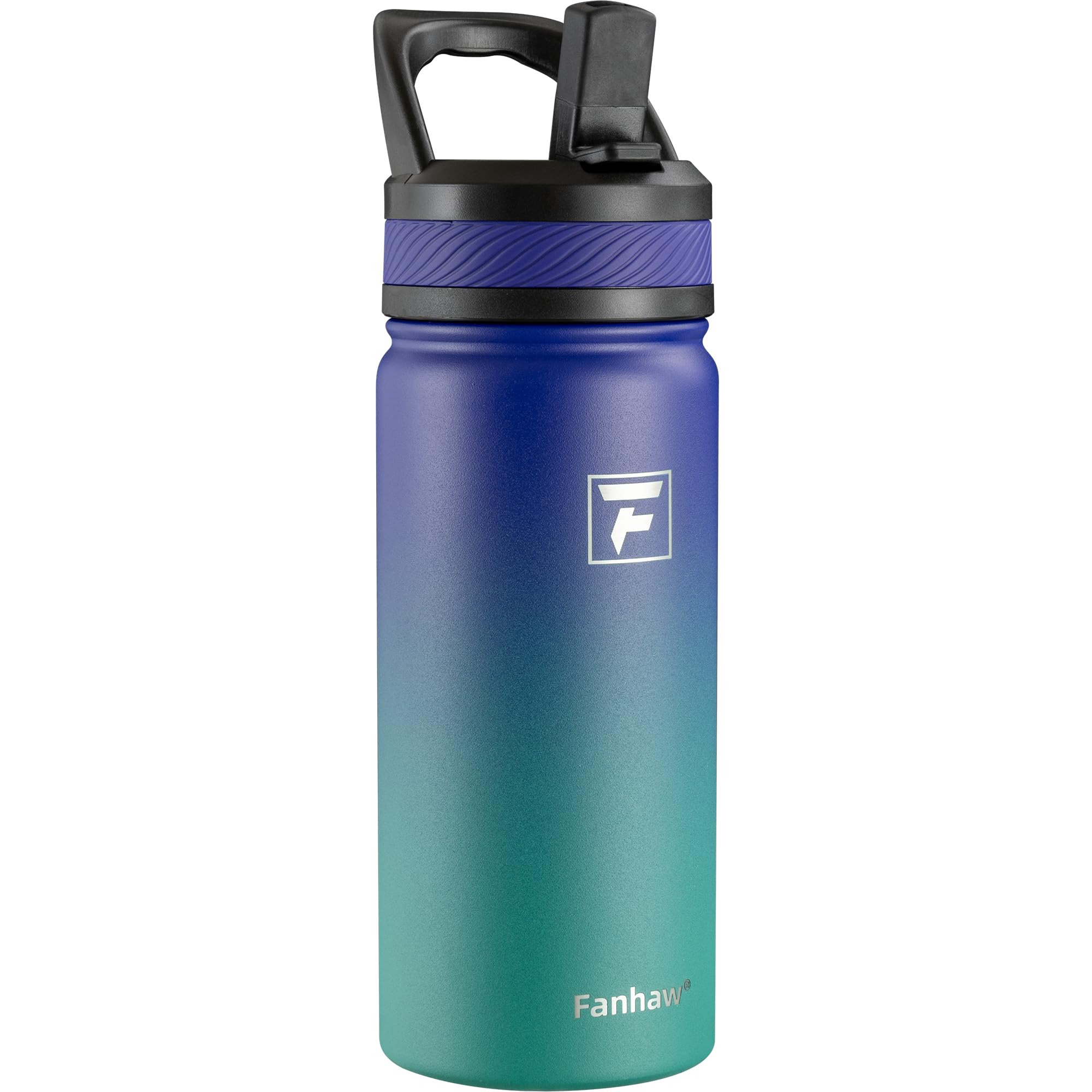 Fanhaw 18 Oz Kids Insulated Water Bottle with Straw Lid – Stainless Steel Double Wall Vacuum, Leak-Proof, BPA-Free Water Bottles for School Boys & Girls(Green Blue) | Kids, Double Wall Vacuum, Leak-Proof, BPA-Free, Water Bottles