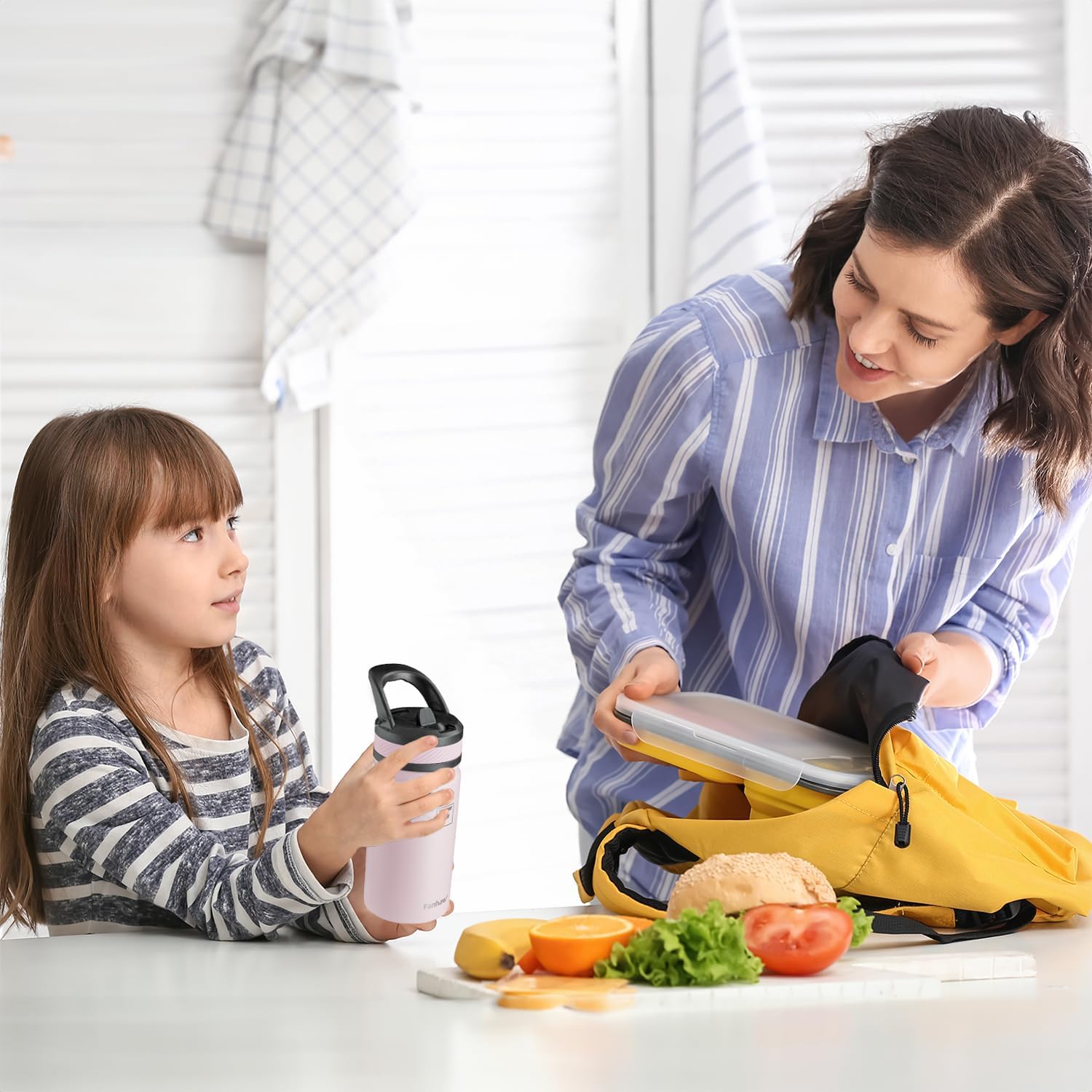 Fanhaw 18 Oz Kids Insulated Water Bottle with Straw Lid – Stainless Steel Double Wall Vacuum, Leak-Proof, BPA-Free Water Bottles for School Boys & Girls(Green Blue) | Kids, Double Wall Vacuum, Leak-Proof, BPA-Free, Water Bottles