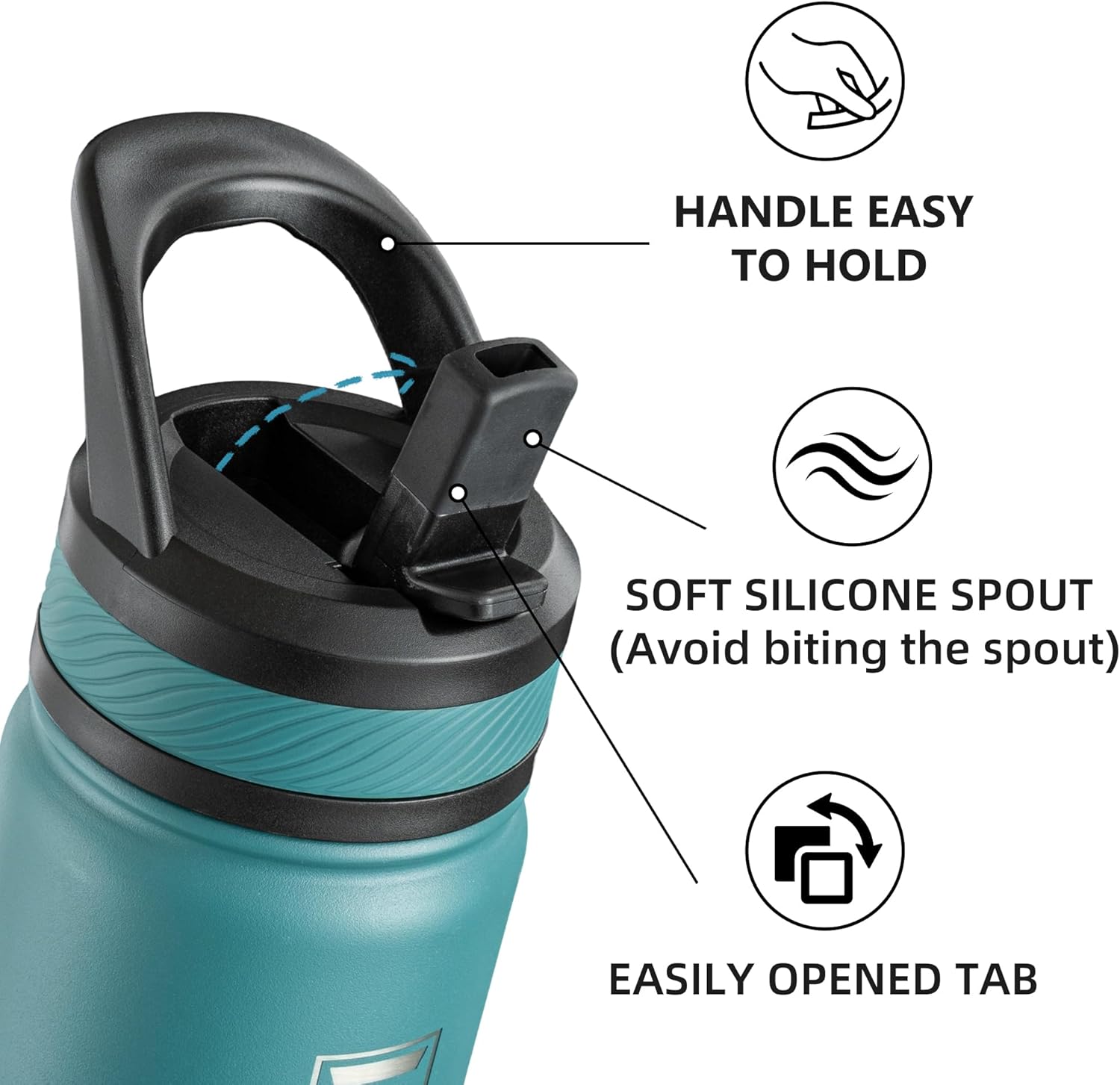 Fanhaw 18 Oz Kids Insulated Water Bottle with Straw Lid – Stainless Steel Double Wall Vacuum, Leak-Proof, BPA-Free Water Bottles for School Boys & Girls(Green Blue) | Kids, Double Wall Vacuum, Leak-Proof, BPA-Free, Water Bottles