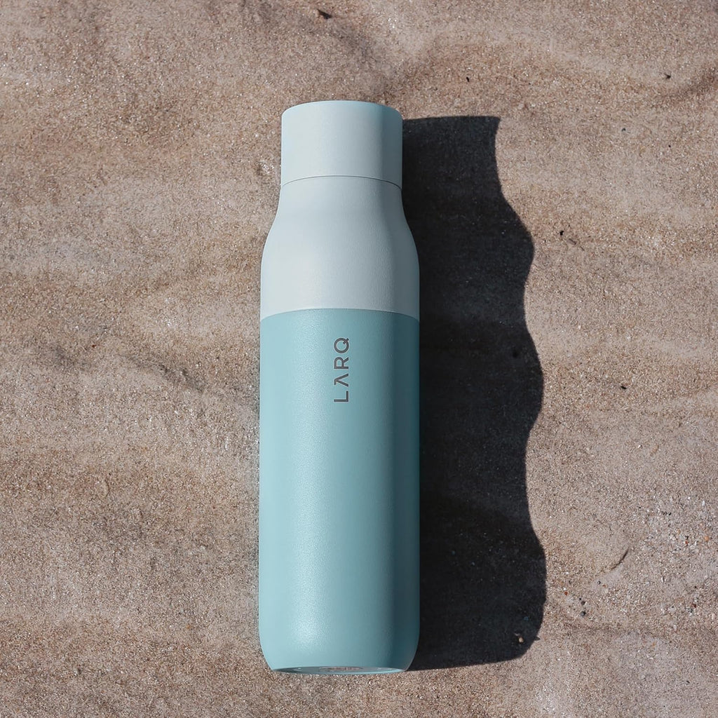 LARQ Bottle PureVis 17 oz - Self-Cleaning and Insulated Stainless Steel Water Bottle with UV Water Purifier and Award-winning Design | Reusable & Travel Friendly, Seaside Mint